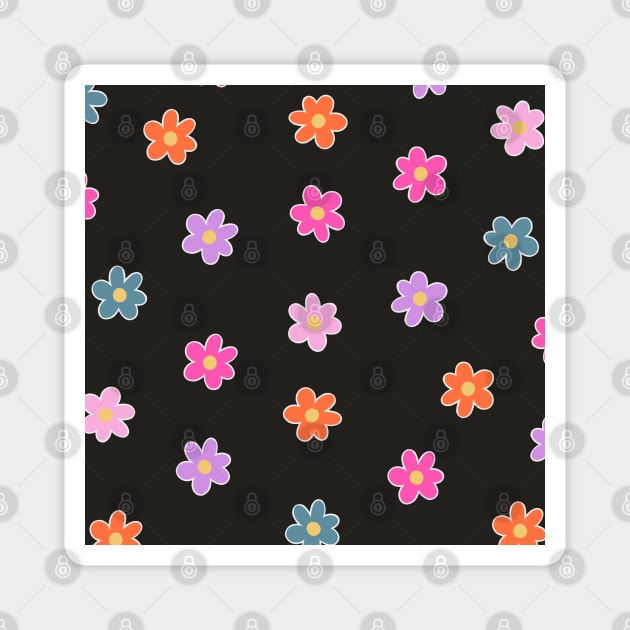 Fun Colorful Flowers (2024) Magnet by cecececececelia