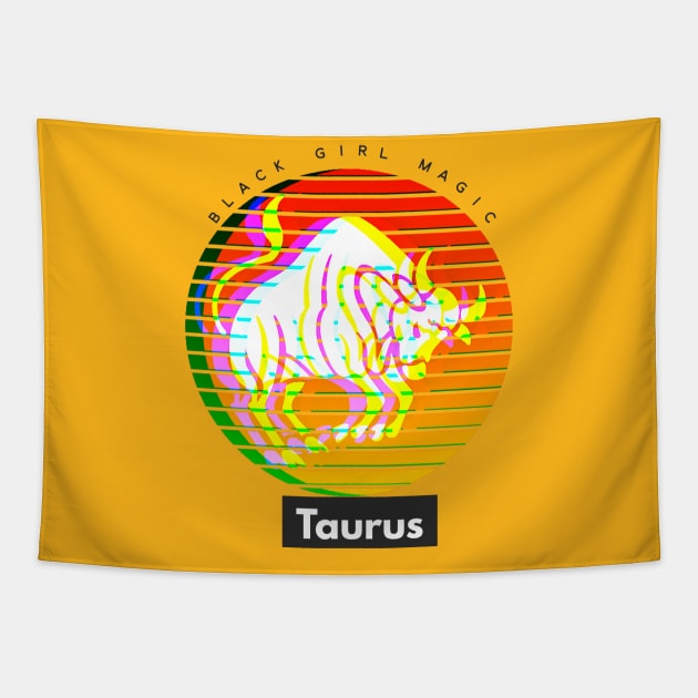 TAURUS Black Girl Magic (zodiac sign) Tapestry by PersianFMts