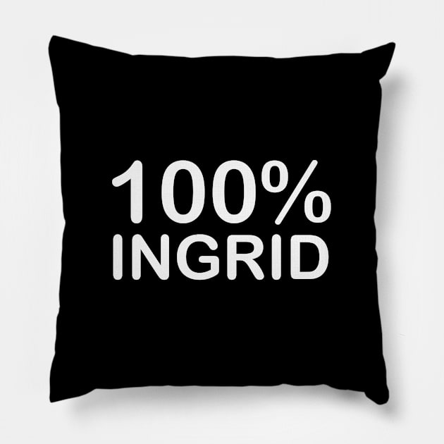 Ingrid Name, mothers day gifts from son and daughter in law. Pillow by BlackCricketdesign