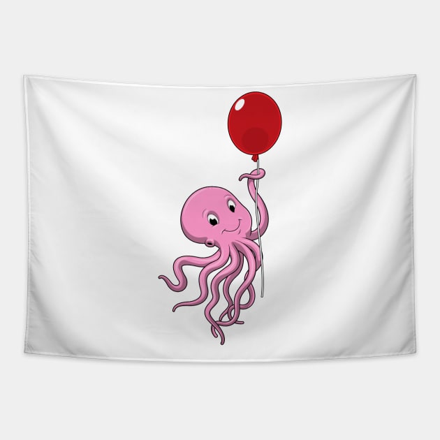 Octopus with Balloon Tapestry by Markus Schnabel