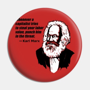 Karl Marx: Throat Punch (red) Pin