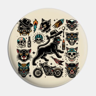 Black Panther Flash Tattoo Packed Pin