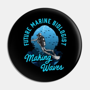 Cute Future Marine Biologist Making Waves Pun Pin