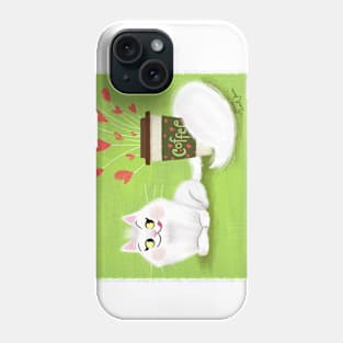 Cat coffee Phone Case