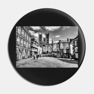 Lincoln Cathedral From Castle Square Black And White Pin