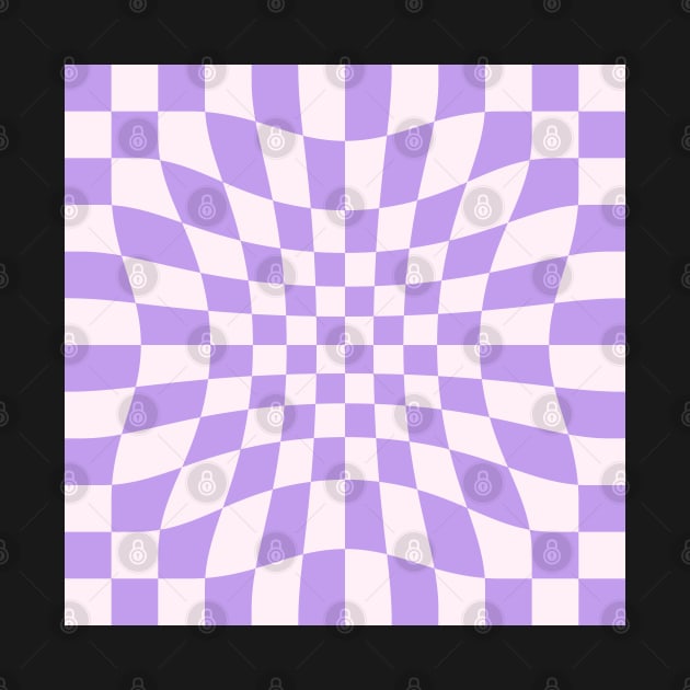 Warped Checkerboard Print - Purple by latheandquill