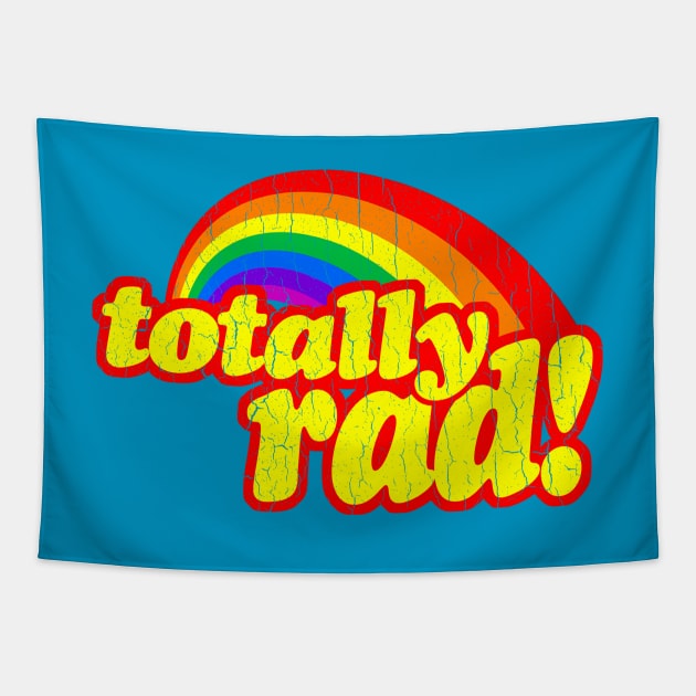 Totally RAD (1980's vintage distressed look) Tapestry by robotface