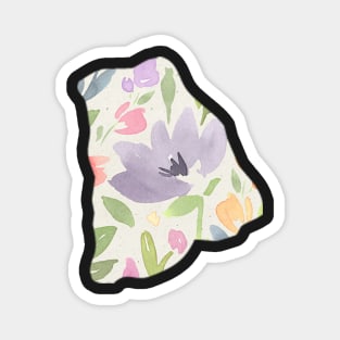 Rhode Island Silhouette Florals Magnet