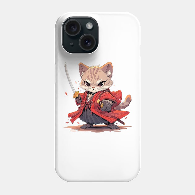 Angry Samurai style Cat Hero Phone Case by SundayDonuts