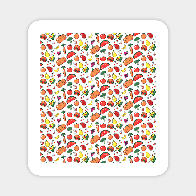 Fruits, Vegetables, Junk, Foods, Bad, Healthy, Gift Magnet by WiggleMania