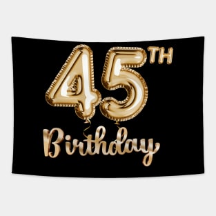 45th Birthday Gifts - Party Balloons Gold Tapestry