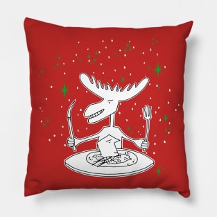 Christmas Moose eats man Pillow