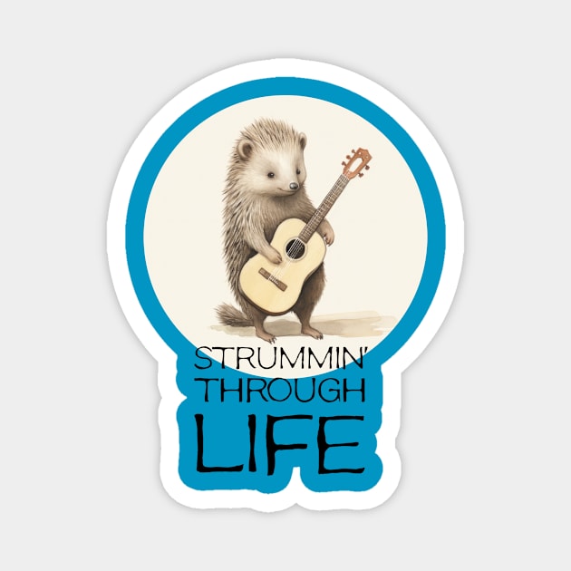 Hedgehog strummin' guitar Magnet by chapter2