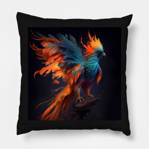 Fiery Beauty: Phoenix Birds Pillow by Raja2021