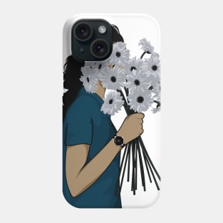 Girl with flowers Phone Case