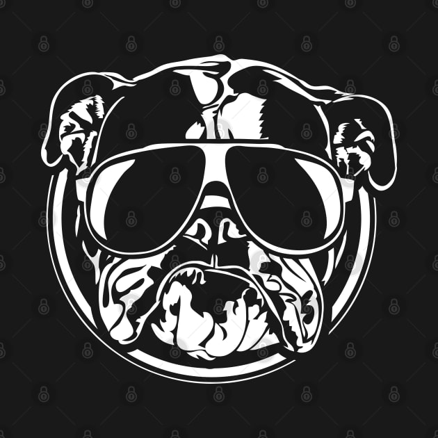 English Bulldog sunglasses cool dog British Bulldog by wilsigns