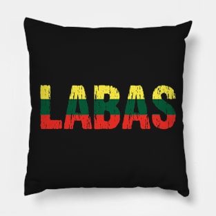 Labas Lithuanian Hello Funny Lietuva Language Flag Pillow