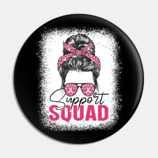 Messy Bun Support Squad Breast Cancer Awareness Pin