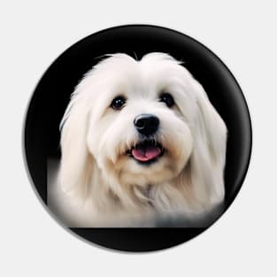 Watercolor Coton De Tulear Face Pin