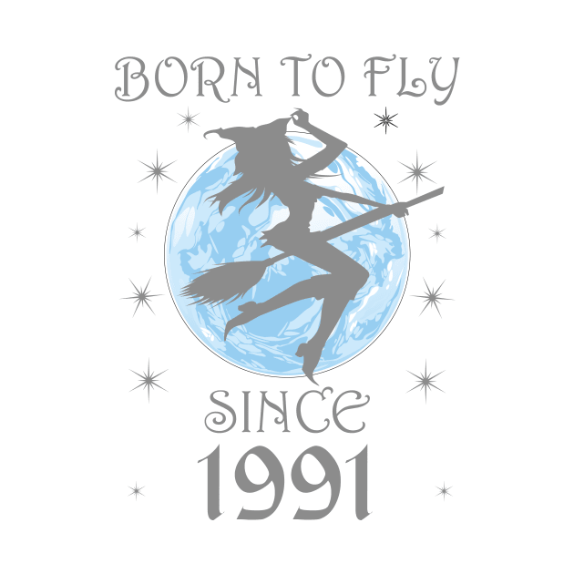 BORN TO FLY SINCE 1947 WITCHCRAFT T-SHIRT | WICCA BIRTHDAY WITCH GIFT by Chameleon Living