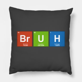 BRUH - Periodic Table Gamer Meme Pillow