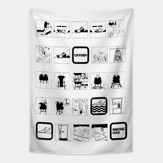 Plane Survival Guide Tapestry by Vitalitee