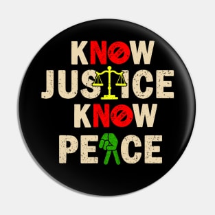 kNOw Justice, kNOw Peace Pin