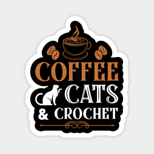 Coffee Cats and Crochet T-Shirt Magnet