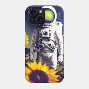 Astronaut Sunflower galaxy Phone Case