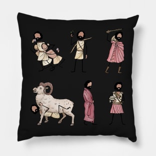 Greek Myth Comix - ODYSSEUS stickers 2 Pillow