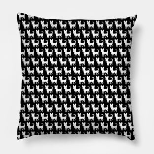 Chihuahua silhouette print (mini) black and white Pillow