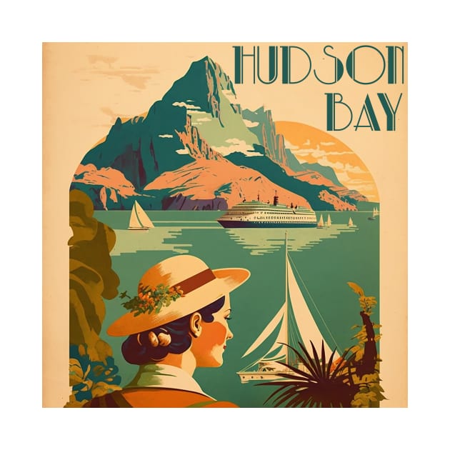 Hudson Bay Canada Vintage Travel Art Poster by OldTravelArt