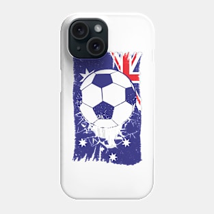 Vintage Aussie Flag with Football // Retro Australia Soccer Phone Case
