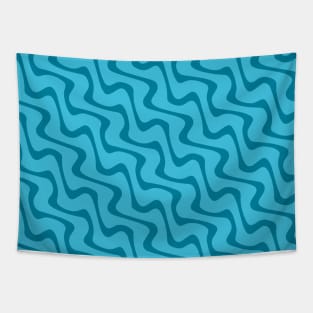 Cyan Zig Zag Tapestry