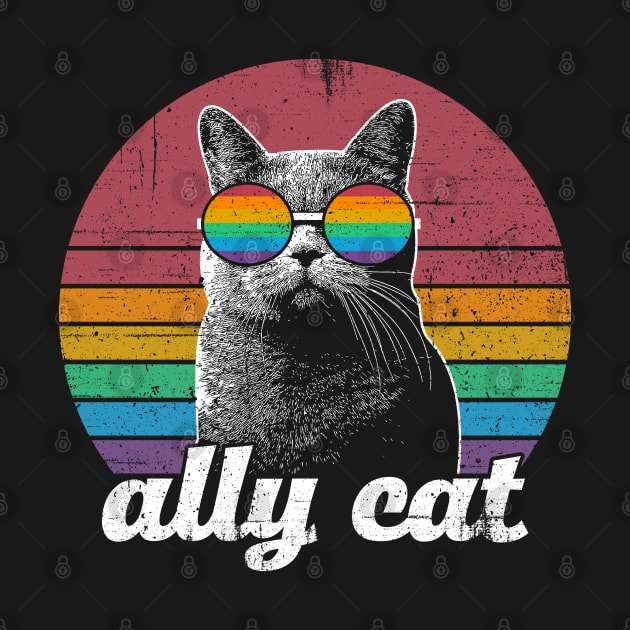 Ally Cat LGBT Rainbow Flag by Thomas Mitchell Coney