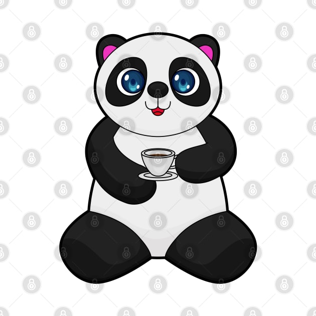 Panda with Cup of Coffee by Markus Schnabel