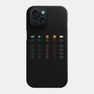 Repeated Music Player Buttons Retro Colors Phone Case