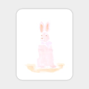 Easter, rabbit, bunny, animal, holiday, spring, happy, cute, painting, art, watercolor Magnet