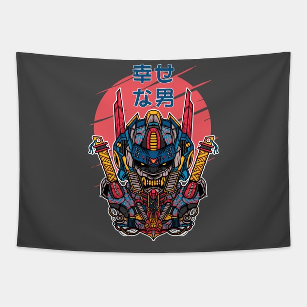 Mecha Prime Destroy Modea Tapestry by HappymanStudio