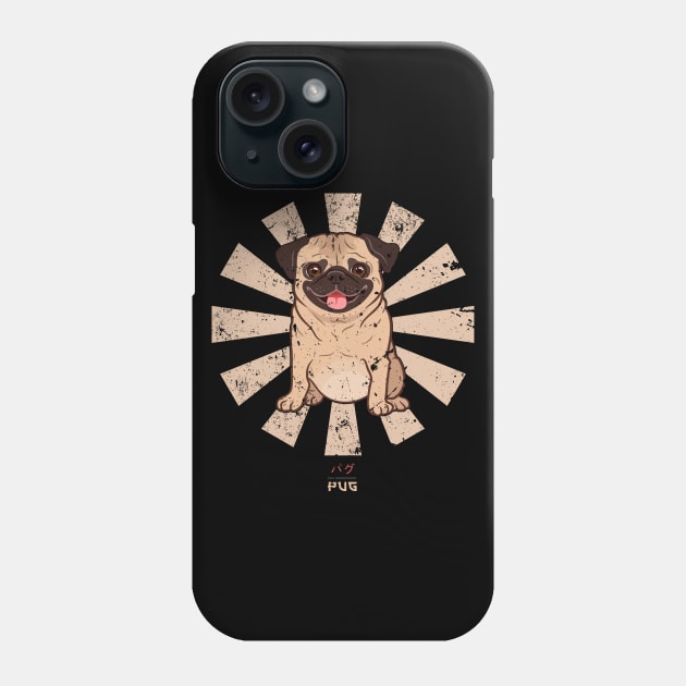 Pug Retro Japanese Phone Case by Nova5