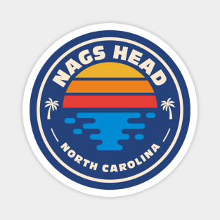 Retro Nags Head North Carolina Vintage Beach Surf Emblem Magnet