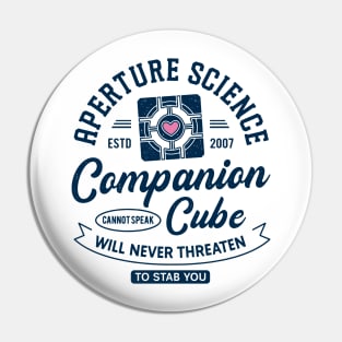 Companion Cube Grunge Crest Pin