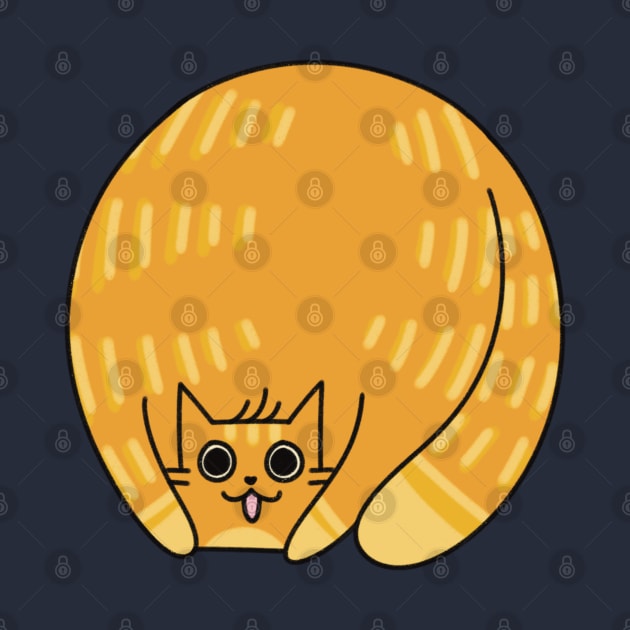 Cute Quirky Fat Orange Cat by Art by Biyan