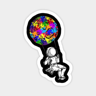 Astronaut Puzzle Autistic Autism Awareness Magnet