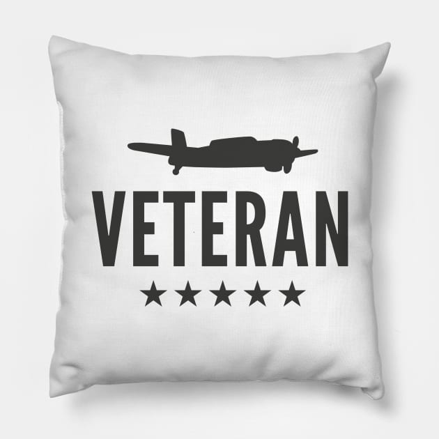 Veteran Bomber Plane World War II Pillow by notami