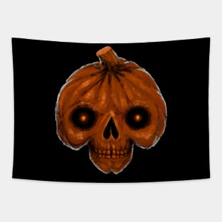 Pumpkin Skull Tapestry