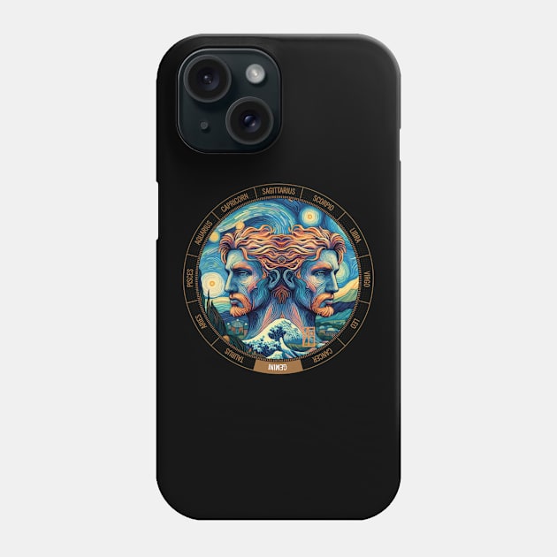 ZODIAC Gemini - Astrological GEMINI - GEMINI - ZODIAC sign - Van Gogh style - 10 Phone Case by ArtProjectShop