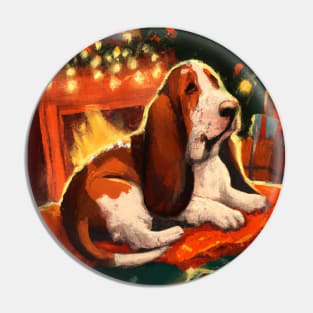 Cute Basset Hound Drawing Pin