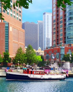 Chicago IL - Chicago River Near Centennial Fountain Magnet