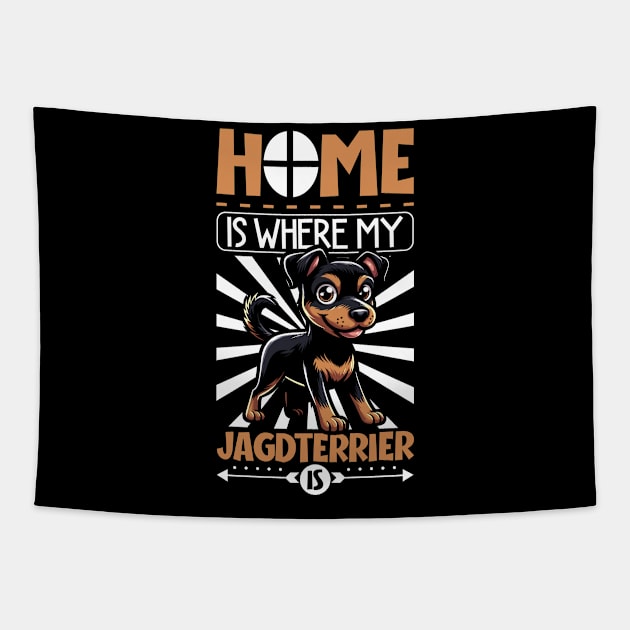 Home is with my German Jagdterrier Tapestry by Modern Medieval Design
